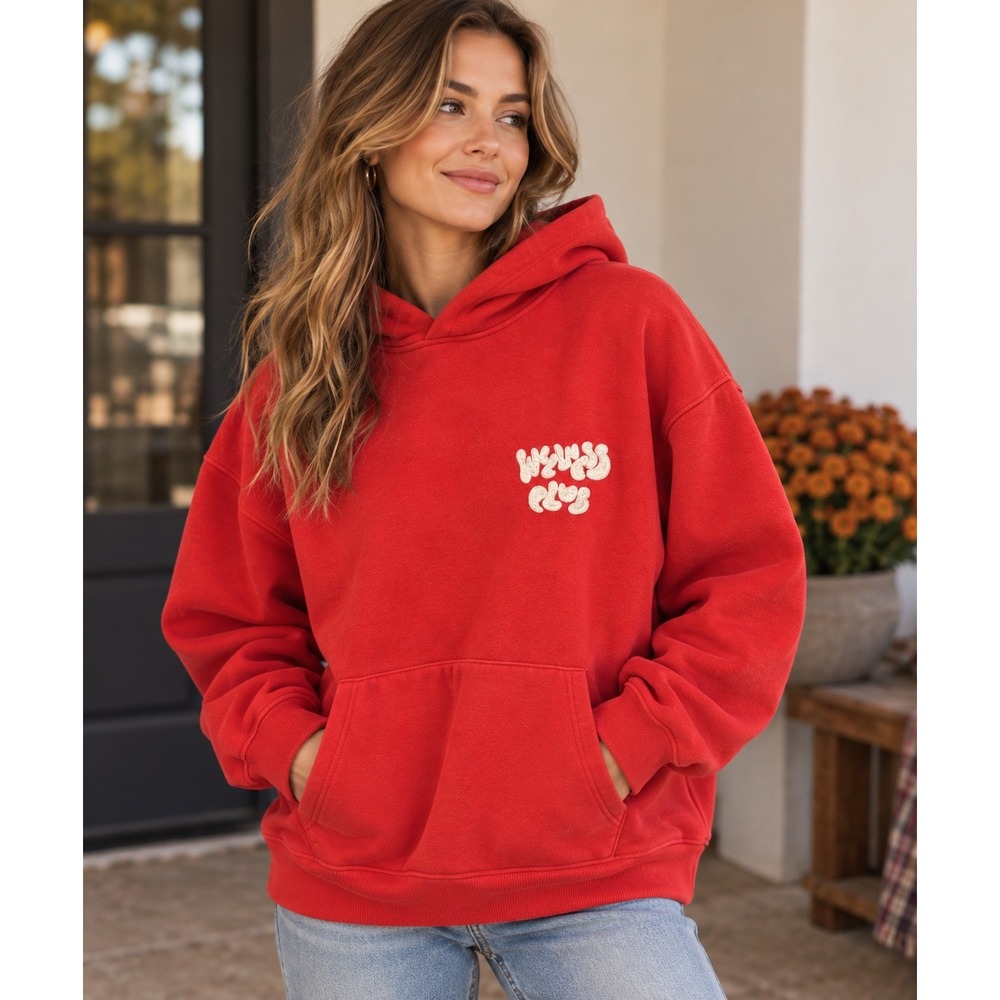 Cotton On Body Wellness Club Red Hoodie Retro Sporty Clean Girl Streetwear Sz L